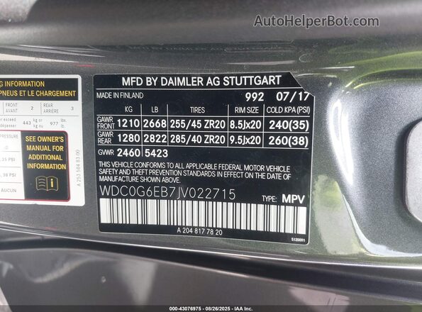 WDC0G6EB7JV022715 2018 MERCEDES-BENZ AMG GLC 43 Gray 