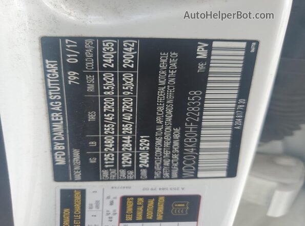 WDC0J4KB0HF228358 2017 MERCEDES-BENZ GLC-CLASS White 