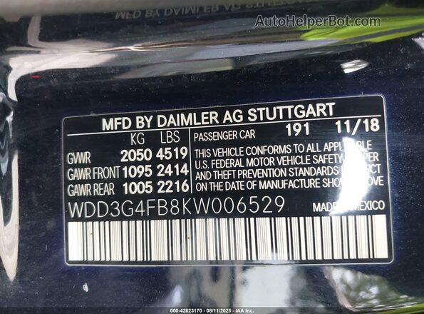 WDD3G4FB8KW006529 2019 MERCEDES-BENZ A 220 Черный Вид подкапотного пространства