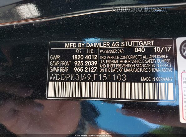 WDDPK3JA9JF151103 2018 MERCEDES-BENZ SLC 300 Black 