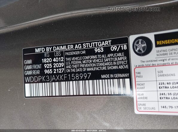 WDDPK3JAXKF158997 2019 MERCEDES-BENZ SLC 300 Beige 
