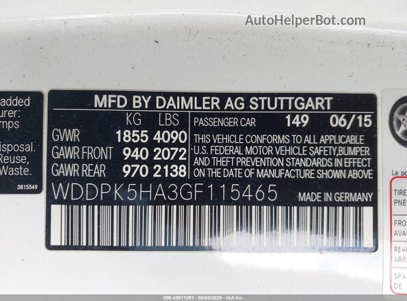 WDDPK5HA3GF115465 2016 MERCEDES-BENZ SLK White Widok komory silnika