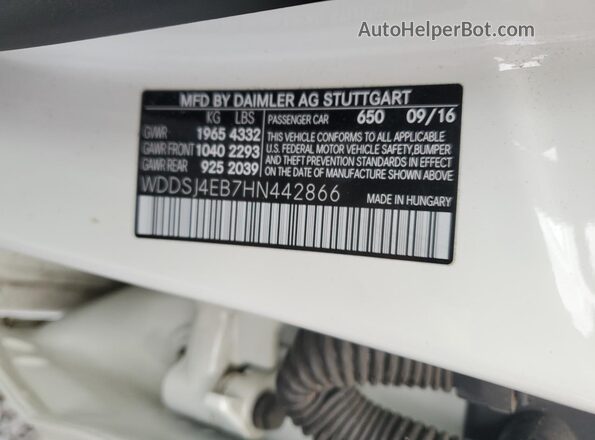 WDDSJ4EB7HN442866 2017 MERCEDES-BENZ CLA-CLASS White 