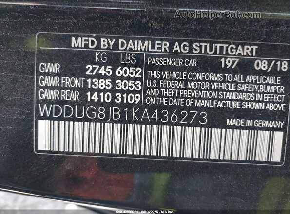 WDDUG8JB1KA436273 2019 MERCEDES-BENZ AMG S 63 Black Vista del compartimento del motor