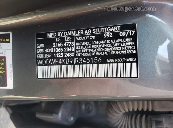 WDDWF4KB9JR345156 2018 MERCEDES-BENZ C Green 