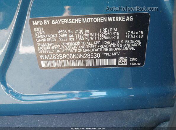 WMZ83BR06N3N28530 2022 MINI COUNTRYMAN Синий Вид подкапотного пространства