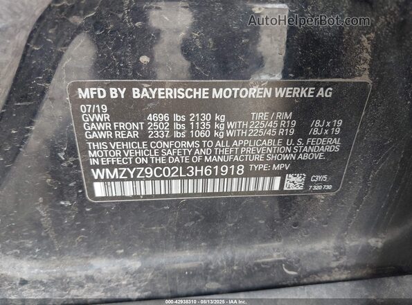 WMZYZ9C02L3H61918 2020 MINI COOPER Black Widok komory silnika