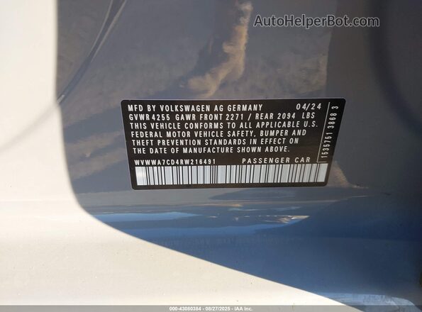 WVWWA7CD4RW216491 2024 VOLKSWAGEN GTI Серый Вид подкапотного пространства