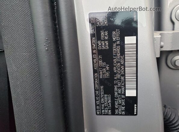 YV4L12RK7R1929116 2024 VOLVO XC60  Vista de la etiqueta del VIN
