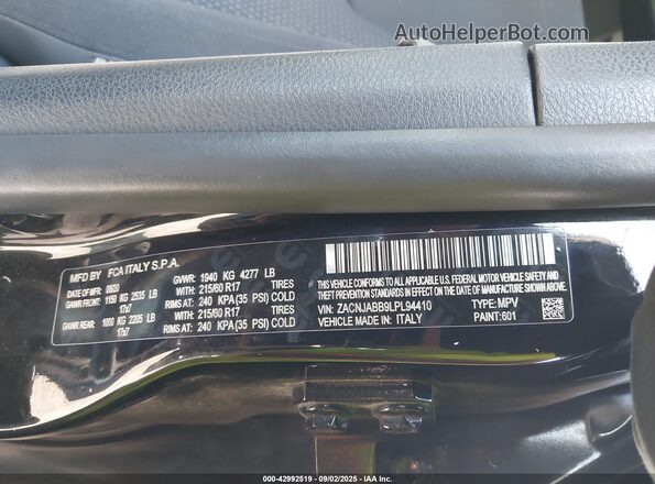 ZACNJABB9LPL94410 2020 JEEP RENEGADE Black ძრავის განყოფილების ხედი