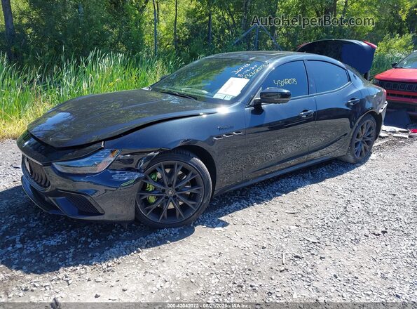 ZAM57YTMXNX394468 2022 MASERATI GHIBLI Black Առջևի ձախ երեք քառորդ տեսարան