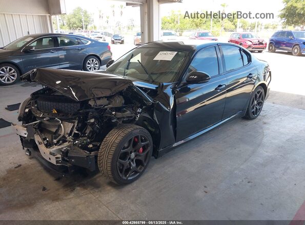 ZARFAMAN7L7625649 2020 ALFA ROMEO GIULIA Black წინა მარცხენა ხედი სამი მეოთხედიდან
