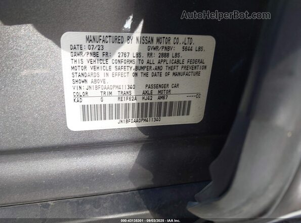 JN1BF0AA0PM411340 2023 NISSAN LEAF Gray Widok komory silnika