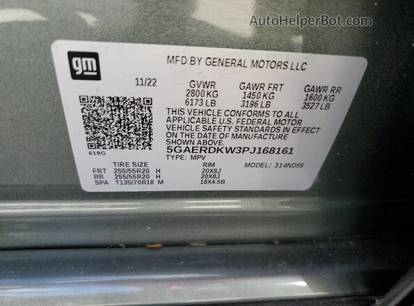 5GAERDKW3PJ168161 2023 BUICK ENCLAVE Green 
