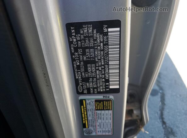 KM8SM4HF7JU277666 2018 HYUNDAI SANTA FE Серый 