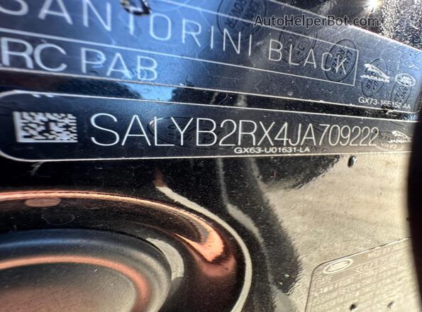 SALYB2RX4JA709222 2018 LAND ROVER RANGE Черный 