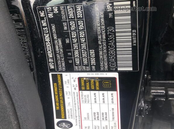4JGDA5GB0GA636730 2016 MERCEDES-BENZ GLE-CLASS Черный 