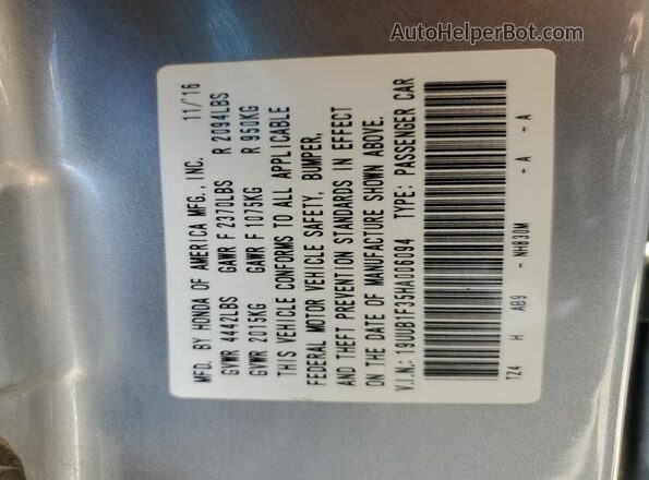 19UUB1F35HA006094 2017 ACURA TLX Silver 