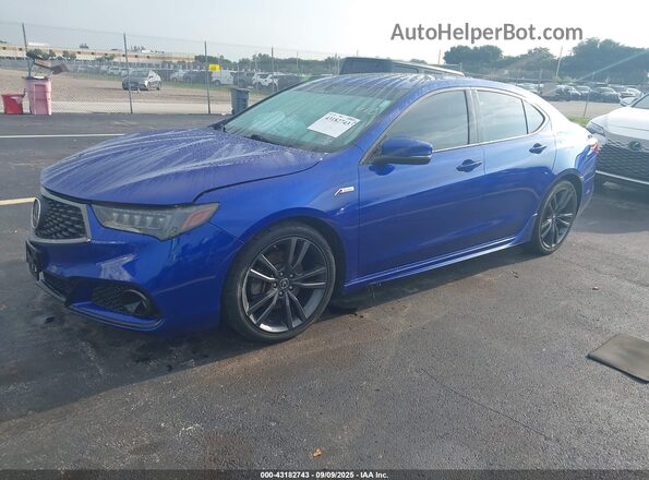 19UUB2F63LA004854 2020 ACURA TLX Blue Առջևի ձախ երեք քառորդ տեսարան