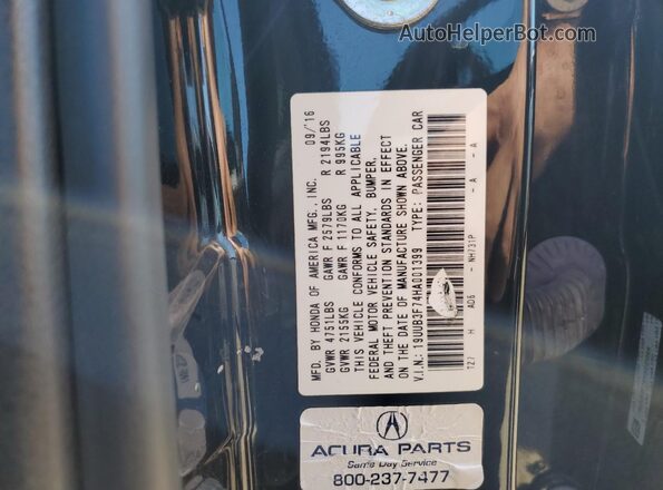 19UUB3F74HA001399 2017 ACURA TLX Черный 
