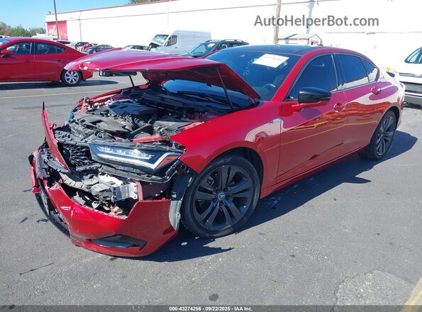 19UUB6F57MA010334 2021 ACURA TLX Red Vista tres cuartos delantera izquierda