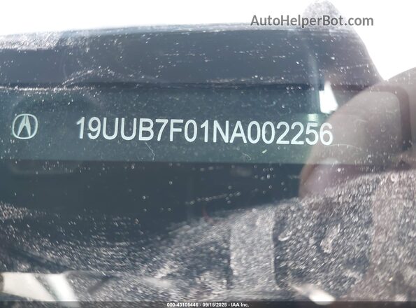 19UUB7F01NA002256 2022 ACURA TLX Black Вид підкапотного простору