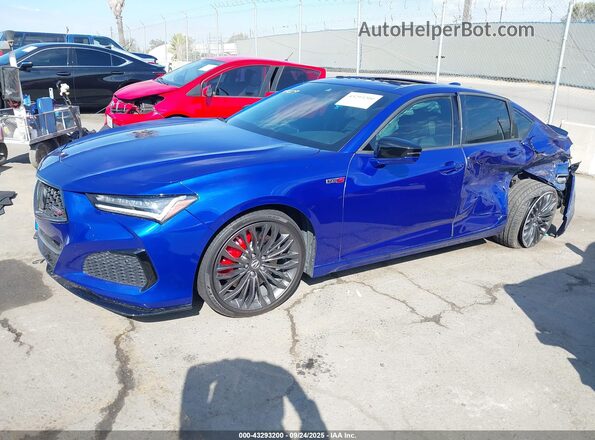 19UUB7F09MA000205 2021 ACURA TLX Dark Blue Առջևի ձախ երեք քառորդ տեսարան