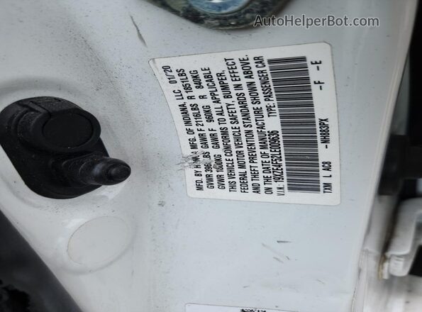 19XZE4F52LE009636 2020 HONDA INSIGHT White Vista de la etiqueta del VIN