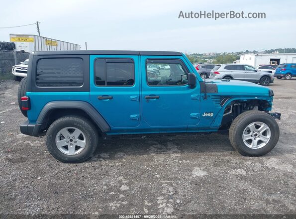 1C4HJXDG7LW147224 2020 JEEP WRANGLER UNLIMITED Teal Вид задньої частини салону