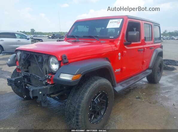 1C4HJXDN4LW213758 2020 JEEP WRANGLER UNLIMITED Red Передня ліва чверть