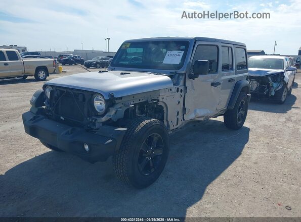 1C4HJXDN8LW123772 2020 JEEP WRANGLER UNLIMITED Silver Առջևի ձախ երեք քառորդ տեսարան