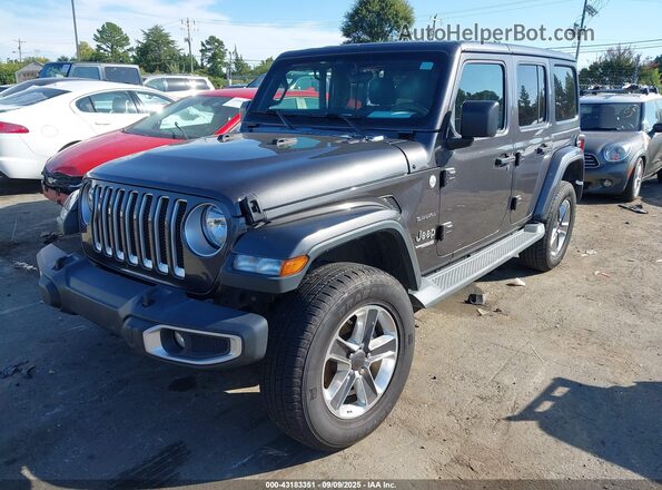 1C4HJXEN8LW204530 2020 JEEP WRANGLER UNLIMITED Gray Առջևի ձախ երեք քառորդ տեսարան