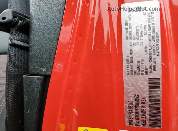 1C4HJXFN7MW649602 2021 JEEP WRANGLER Red VIN sticker view