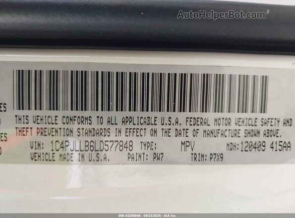 1C4PJLLB6LD577848 2020 JEEP CHEROKEE White Շարժիչի բաժամունքի տեսք