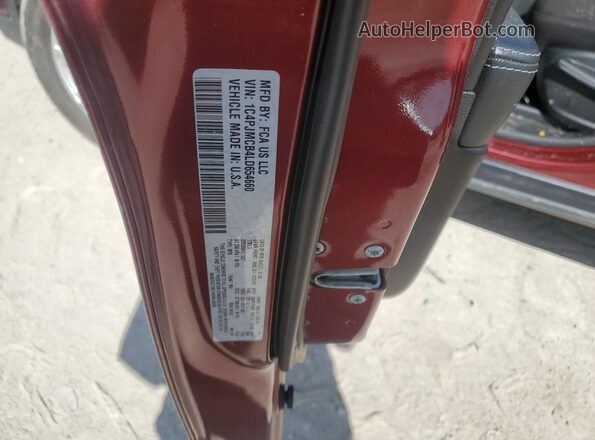 1C4PJMCB4LD654660 2020 JEEP CHEROKEE Burgundy ძრავის განყოფილების ხედი