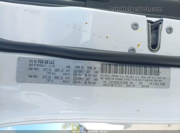 1C4PJMCB5LD573036 2020 JEEP CHEROKEE White ძრავის განყოფილების ხედი