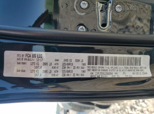 1C4PJMDX3JD602945 2018 JEEP CHEROKEE Black 