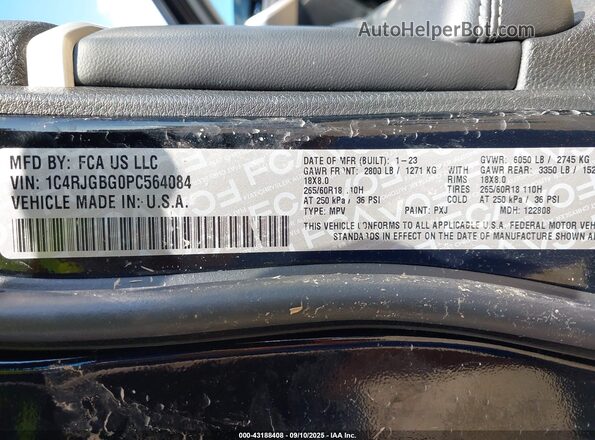 1C4RJGBG0PC564084 2023 JEEP GRAND CHEROKEE Black 