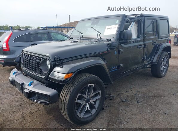 1C4RJXN68RW131973 2024 JEEP WRANGLER Черный Передняя левая четверть