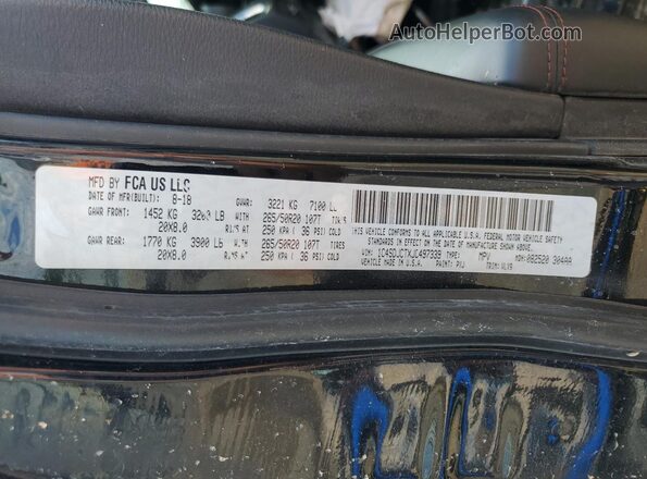 1C4SDJCTXJC497339 2018 DODGE DURANGO Черный 