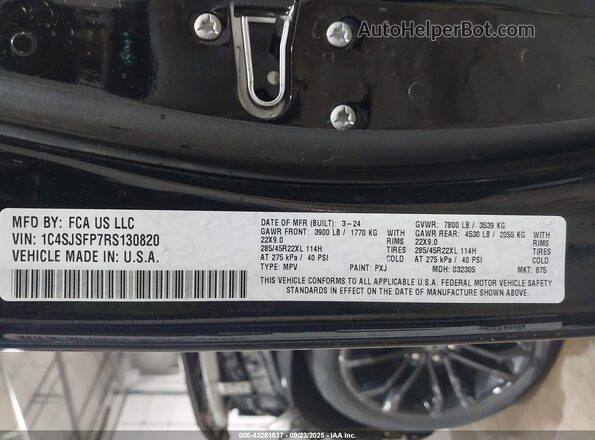 1C4SJSFP7RS130820 2024 JEEP GRAND WAGONEER L Black Engine compartment view