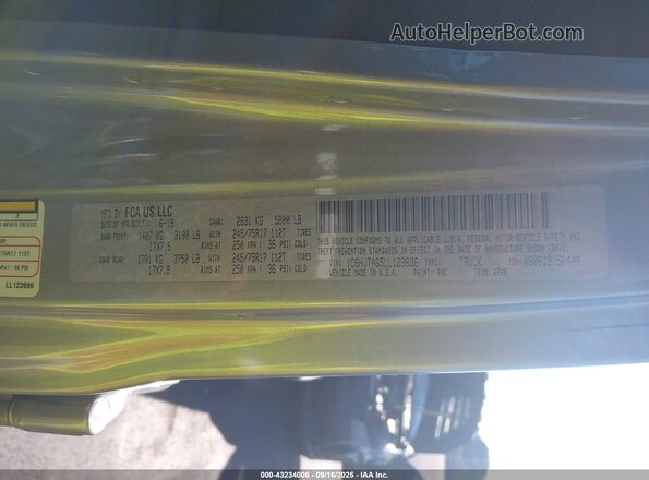 1C6HJTAG5LL123896 2020 JEEP GLADIATOR Gray Շարժիչի բաժամունքի տեսք
