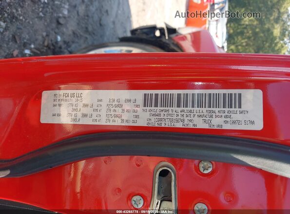1C6RR7KT7GS156748 2016 DODGE RAM Red Vista del compartimento del motor