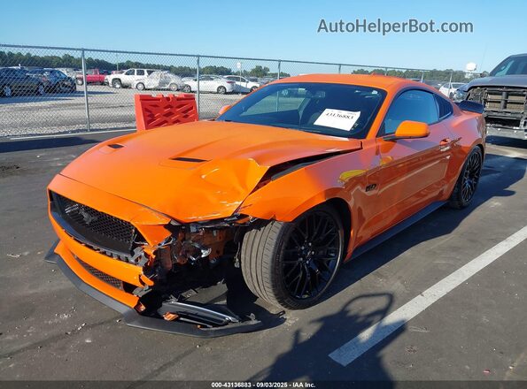 1FA6P8CF9L5177633 2020 FORD MUSTANG Orange წინა მარცხენა ხედი სამი მეოთხედიდან