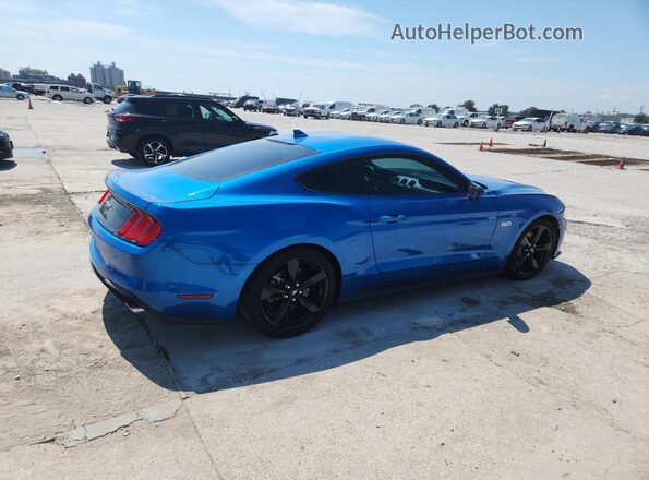 1FA6P8CF9M5109155 2021 FORD MUSTANG Синий Задняя правая четверть