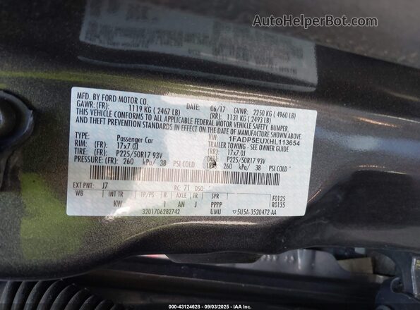1FADP5EUXHL113654 2017 FORD C-MAX ENERGI Gray ძრავის განყოფილების ხედი