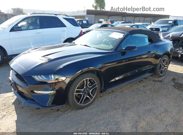 1FATP8UH6L5111799 2020 FORD MUSTANG Black წინა მარცხენა ხედი სამი მეოთხედიდან