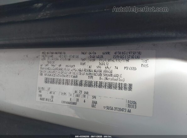 1FBAX2XG1GKB31388 2016 FORD TRANSIT-350 Orange Vista del compartimento del motor