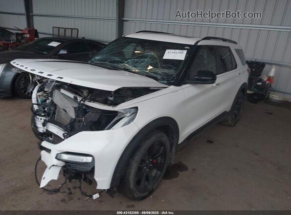 1FM5K8GC8LGC29421 2020 FORD FORD EXPLORER White წინა მარცხენა ხედი სამი მეოთხედიდან