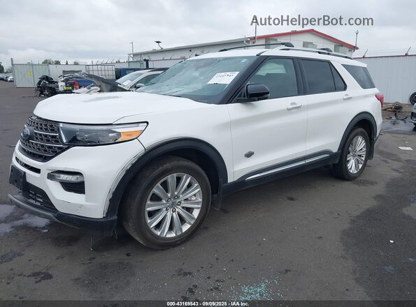1FM5K8LC4MGC48958 2021 FORD FORD EXPLORER White Vista tres cuartos delantera izquierda